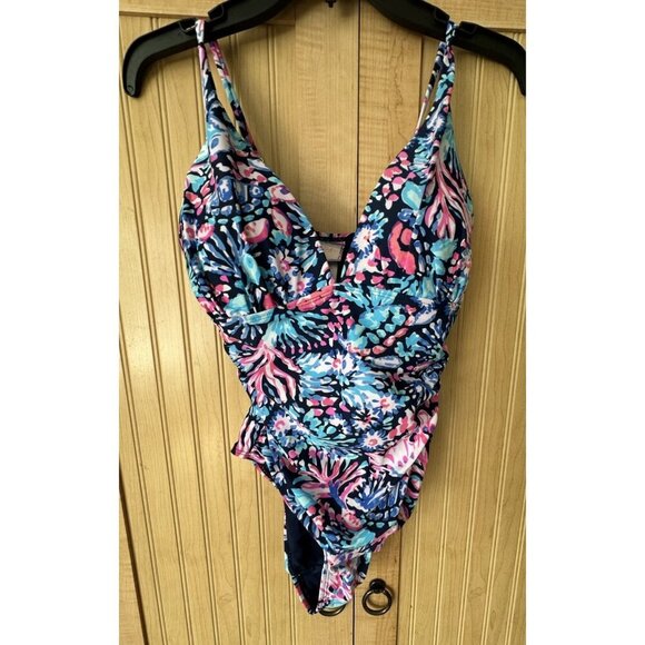 Stella Parker One Piece Swimsuit Coastal Tropical Print New With Tag Size Small - Picture 2 of 7